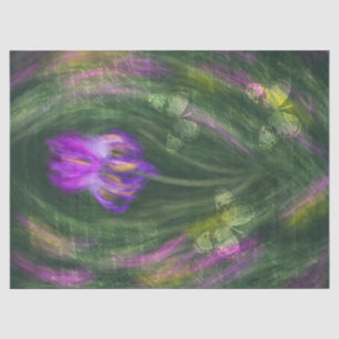 Lila Iris mit Vintagen Schmetterlingen Seidenpapier