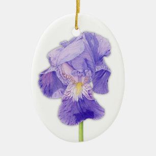 Lila Iris-Ornament Keramikornament