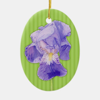 Lila Iris-Ornament Keramikornament