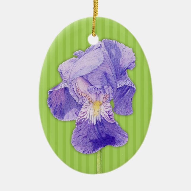 Lila Iris-Ornament Keramikornament (Vorne)