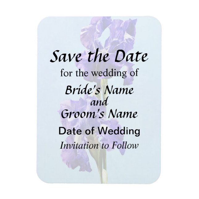 Lila Iris Pair Save the Date Magnet (Vertikal)