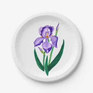 Lila Iris-Papierplatte Pappteller