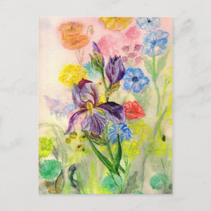 'Lila Iris' Postkarte
