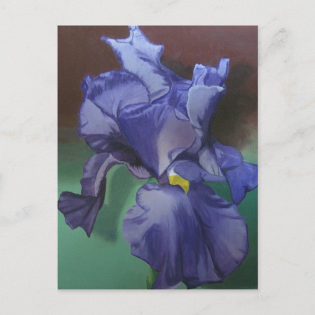 Lila Iris-Postkarte vertikal Postkarte (Vorderseite)