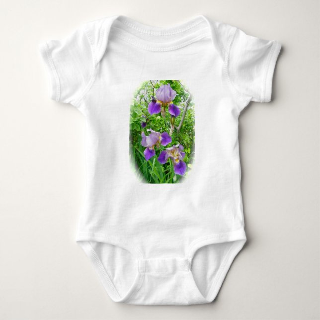 Lila Iris Trio Baby Onsie Strampler (Vorderseite)