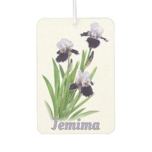 Lila Iris Trio Personalisierte botanische Kunst Autolufterfrischer