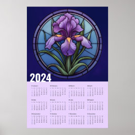 Lila Iris-Wall-Kalender Poster