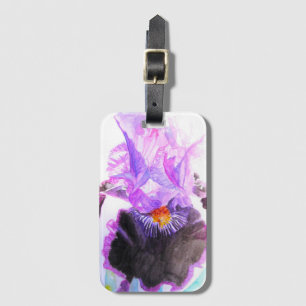 Lila Iris-Wasserfarben-Blume Florale Geburtstag Gepäckanhänger