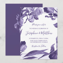Lila Iris Wasserfarbenflorale Botanische Hochzeit