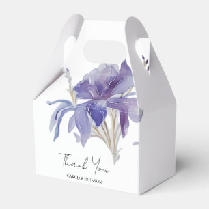 Lila Iris Watercolor-Hochzeit Geschenkschachtel