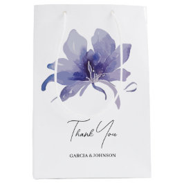 Lila Iris Watercolor-Hochzeit Mittlere Geschenktüte