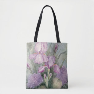 Lila Iris Watercolor-Tasche