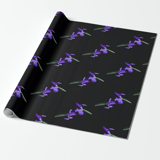 Lila Iris-Wrapping Geschenkpapier (Ungerollt)