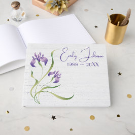 Lila Iris zum Gedenkdienst für Holz Gästebuch