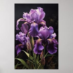 Lila Irische Blume Art Print Poster
