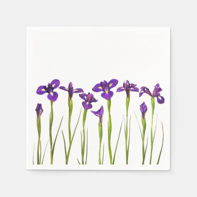 Lila Irische Blume farbenfrohe Iris Blume Blumenla Serviette (Vorderseite)