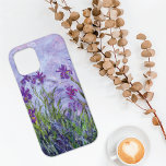 Lila Irische Blumenlandschaft Claude Monet<br><div class="desc">Ein iPhone 12 Fall mit dem Gemälde des französischen Künstlers Claude Monet (1840-1926),  Lila Ire (c. 1917). Violette Blumen mit kleinem lila Hintergrund schweben.</div>