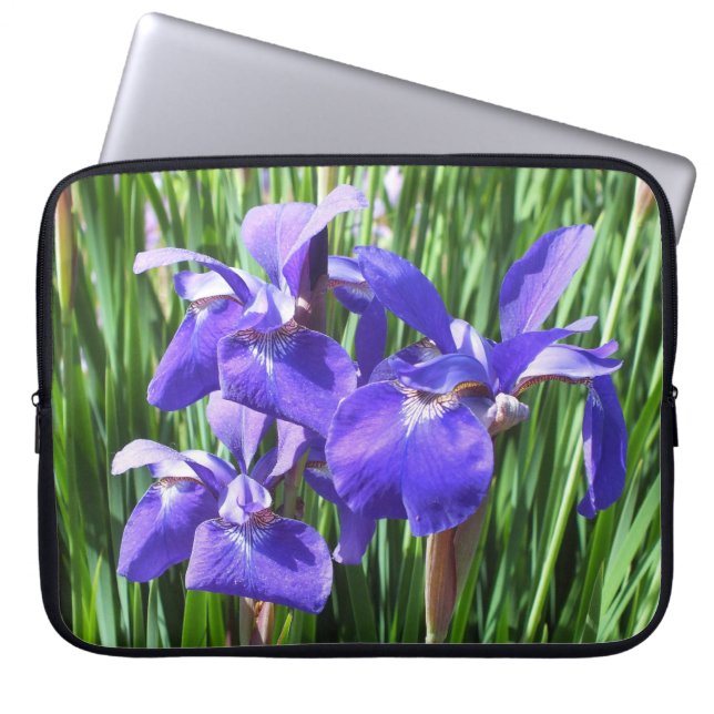 Lila Irises Laptop Sleeve (Vorderseite)