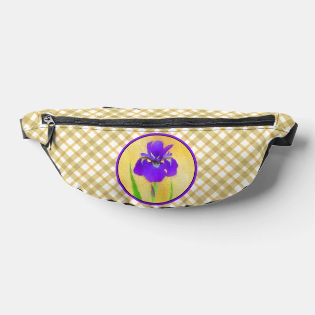 Lila Irisgemälde Original Blume Kunst Bauchtasche (Ablage )