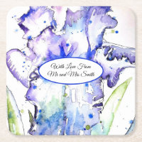 Lila irisierende Wasserfarbe Irides Blauer Hochzei