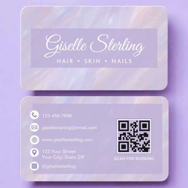 Lila irisierender QR-Code Professional Visitenkarte (Von Creator hochgeladen)