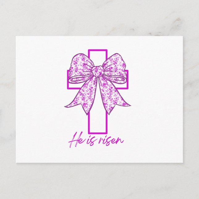 Lila ist er zu Ostern Flora Coquette Bow Postkarte (Vorderseite)