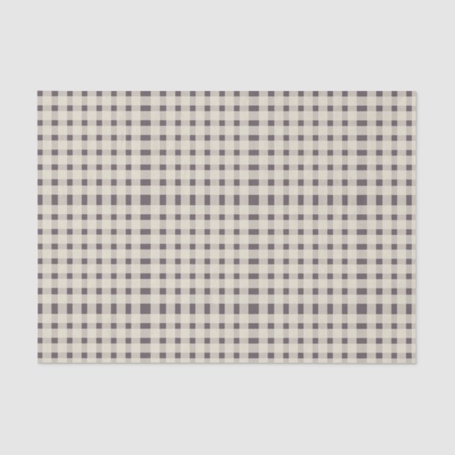 Lila Ivory Gingham Pattern Seidenpapier (Vorderseite)