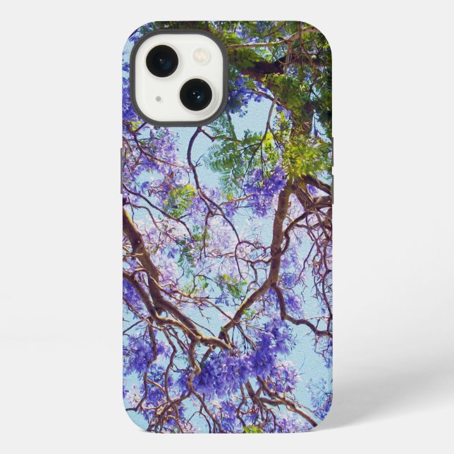 Lila Jacaranda-Baum-Ölfarbe, iPhone 13 Hülle (Rückseite)