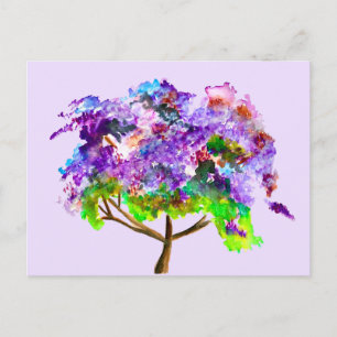 Lila Jacaranda-Baum Wasserfarben Postkarte