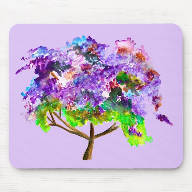 Lila Jacaranda-Baumart Mousepad (Vorne)