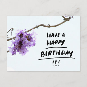 Lila Jacaranda-Blumen Geburtstag Postkarte