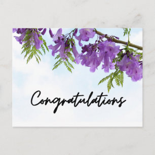 Lila Jacaranda-Blüten Gratulation Postkarte