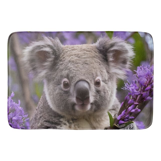 Lila Jacaranda Koala Bear, Badematte (Vorderseite)