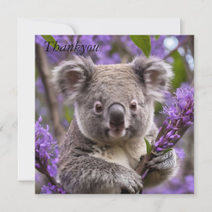 Lila Jacaranda Koala Bear, Dankeskarte