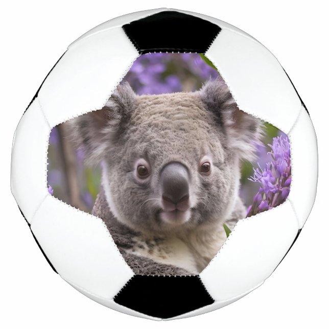 Lila Jacaranda Koala Bear, Fußball (Vorderseite)