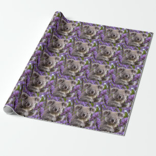 Lila Jacaranda Koala Bear, Geschenkpapier