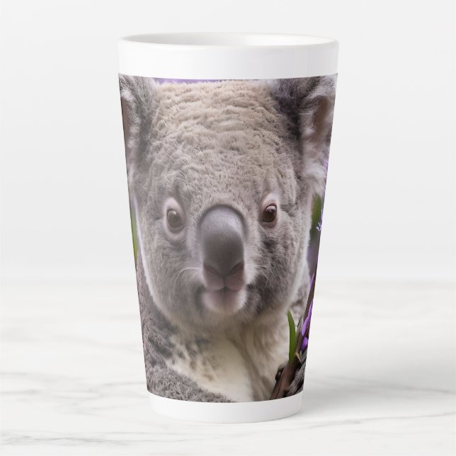 Lila Jacaranda Koala Bear, Milchtasse (Vorderseite)