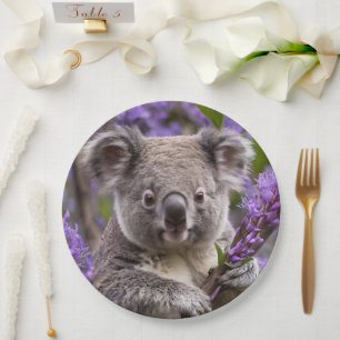 Lila Jacaranda Koala Bear, Pappteller