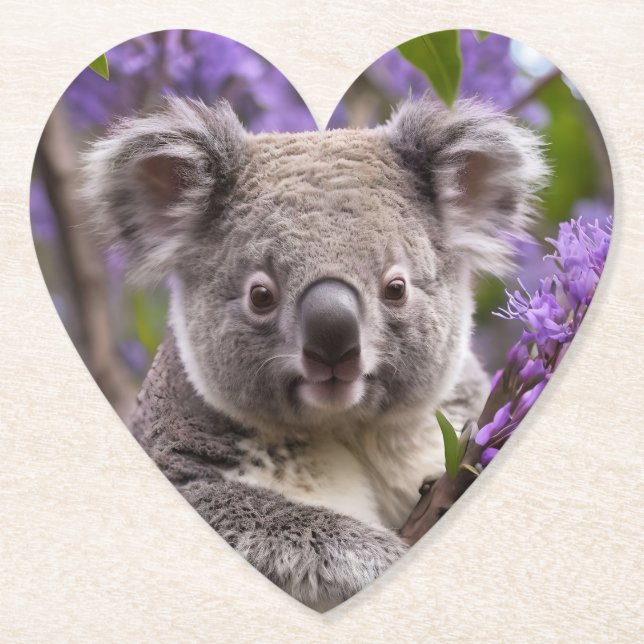Lila Jacaranda Koala Bear, Untersetzer (Vorderseite)