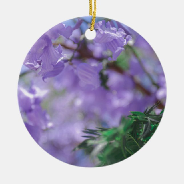 Lila Jacaranda Tree Blume Keramik Ornament (Vorne)