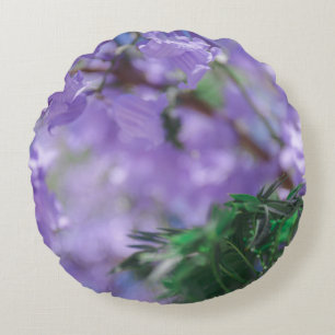 Lila Jacaranda Tree Blume Rundes Kissen