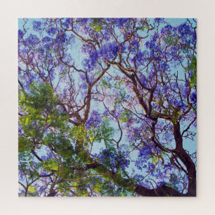 Lila Jacaranda Tree Oil Painting, Puzzle