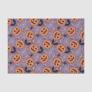 Lila Jack-O-Lantern Halloween-Muster Seidenpapier