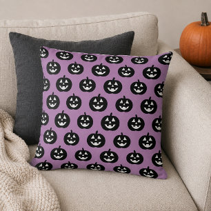 Lila Jack o Lantern Kürbismuster Halloween Kissen