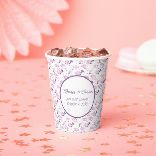 Lila Jack und Jill Dusche Pappbecher