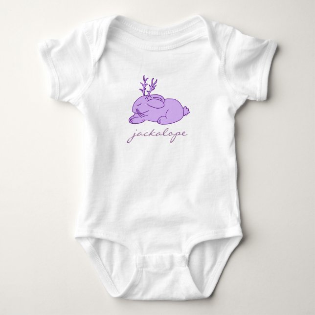 Lila Jackalope Baby Strampler (Vorderseite)