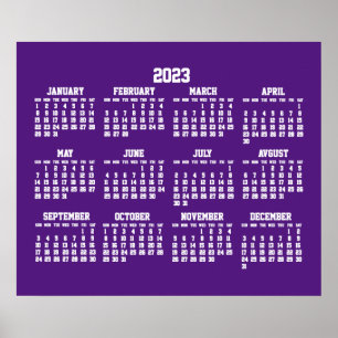 Lila Jahreskalender 2023 Poster