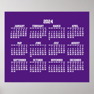 Lila Jahreskalender 2024 Poster
