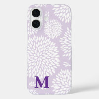 Lila japanisch Inspiriertes Blume Muster Monogramm