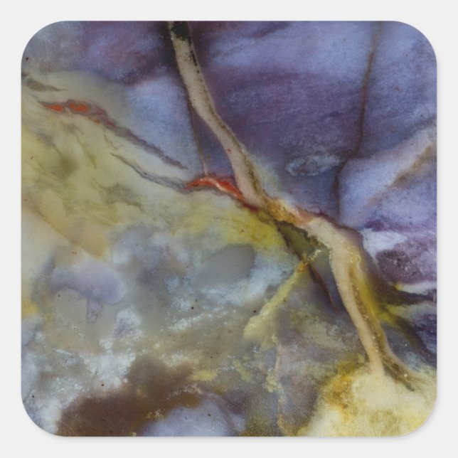 Lila Jasper Quadratischer Aufkleber (Vorderseite)